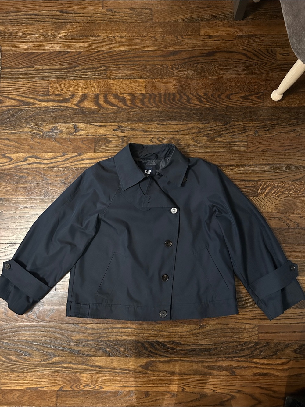 Gap Petite Cropped Trench Coat Navy